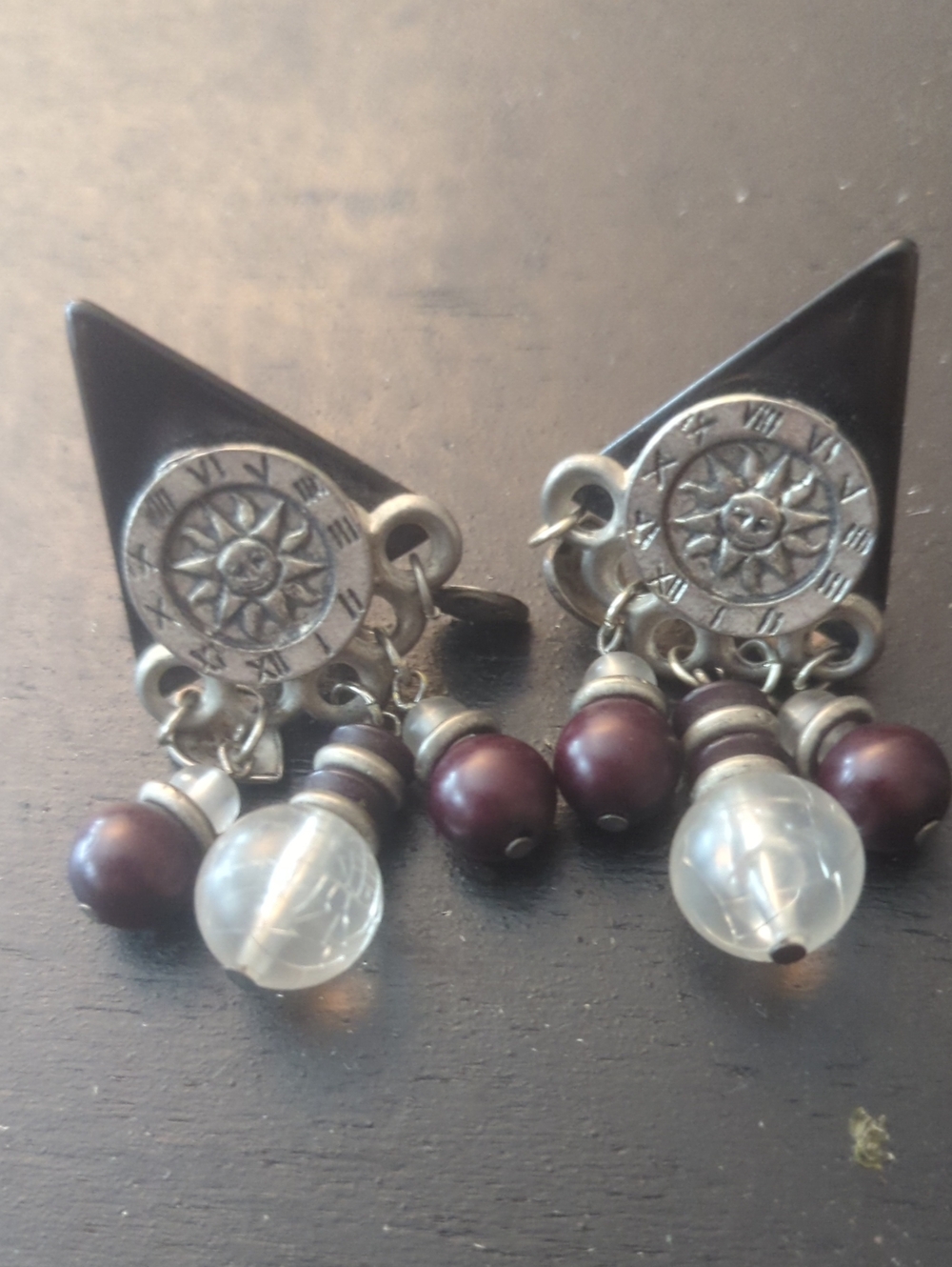 Vintage 90s Celestial Clockface Clip ons